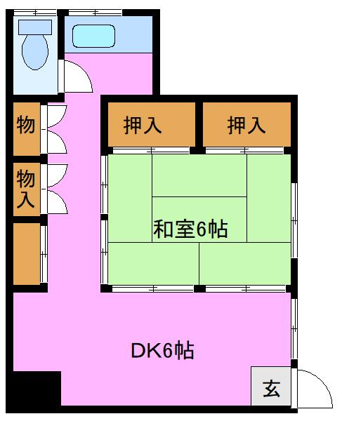 芦沢ビル(1DK/1階)の間取り写真