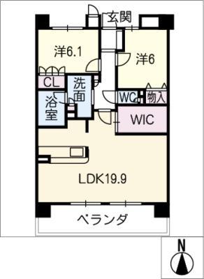 モアグレース大垣旭町502(2LDK/5階)の間取り写真