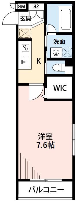 リシェス岡崎駅前(1K/1階)の間取り写真
