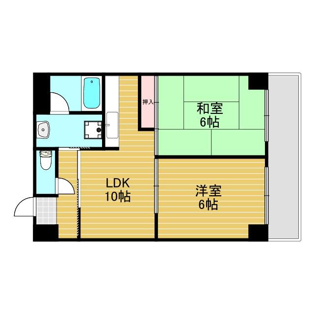 メゾンサクラ10期(2LDK/8階)の間取り写真