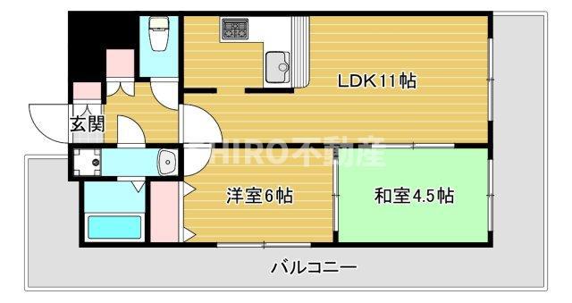 ダイアパレス淡路(2LDK/4階)の間取り写真