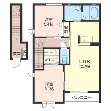 シャーフ・ベルク A(2LDK/2階)の間取り写真
