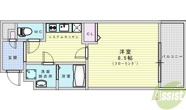 RITS SQUARE LOUI CHATELE(1K/4階)の間取り写真