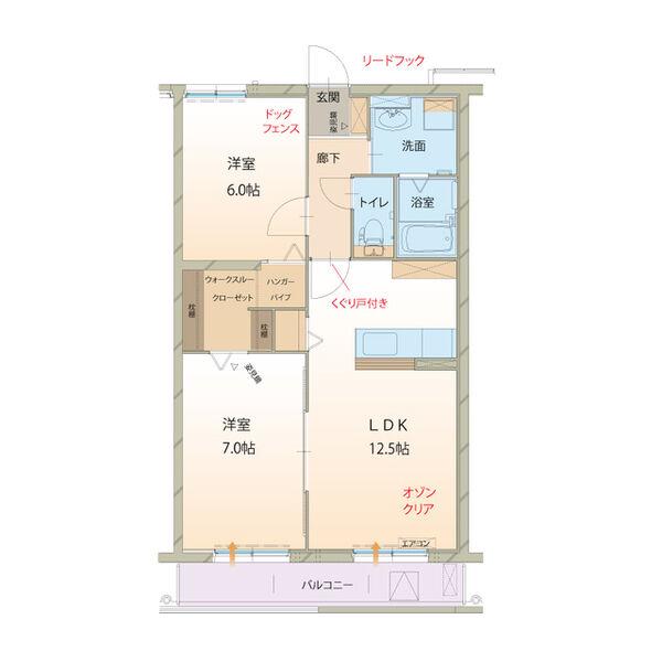 POMAR(2LDK/3階)の間取り写真