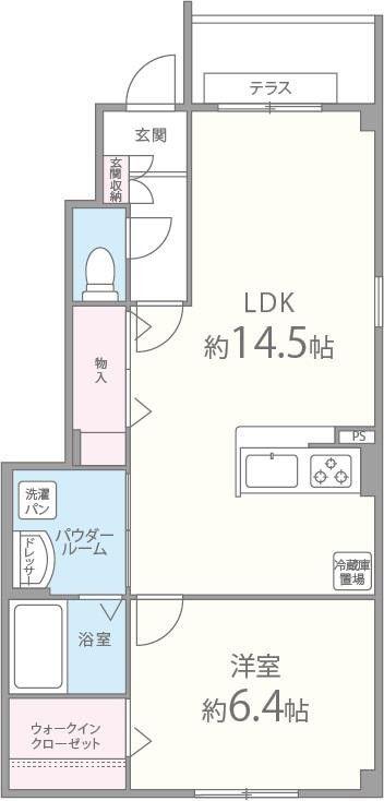 シエスタ千里丘(1LDK/1階)の間取り写真