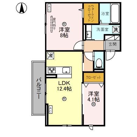 EUPHORIA籠池通(2LDK/3階)の間取り写真