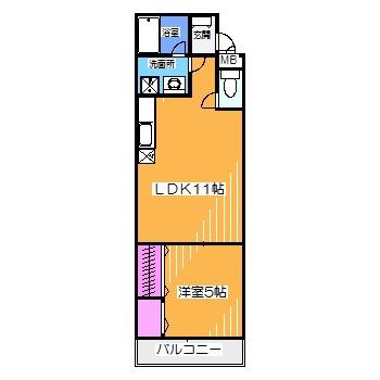 カーサフェリーチェ(1LDK/1階)の間取り写真