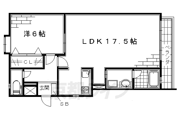 SOAVE桃山(1LDK/1階)の間取り写真
