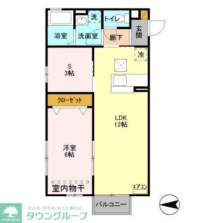 アサミエレガンス(1SLDK/1階)の間取り写真