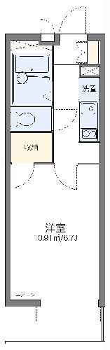 レオパレスMAKEARROWIII(1K/1階)の間取り写真