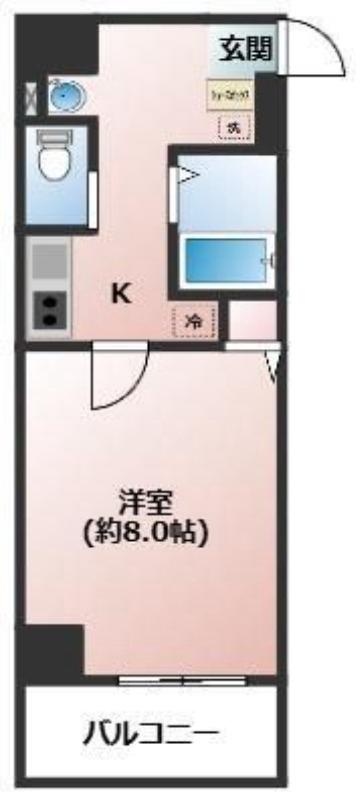 ミラージュパレス本町東レジデンス(1K/3階)の間取り写真