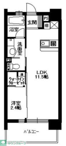 イニシアイオ大名(1LDK/5階)の間取り写真