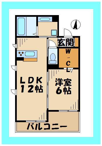 ヴィラ ホースシュー(1LDK/2階)の間取り写真