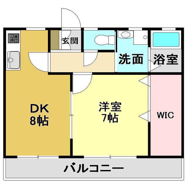 コンフォート弥右衛門(1DK/2階)の間取り写真