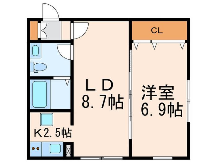ZESTY若林I(1LDK/4階)の間取り写真