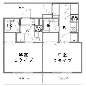 パルナス八事裏山(1K/2階)の間取り写真