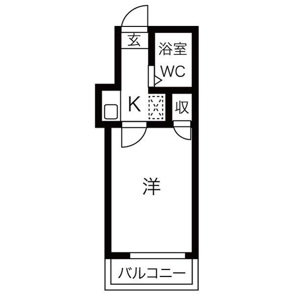 プライム八田(1K/1階)の間取り写真