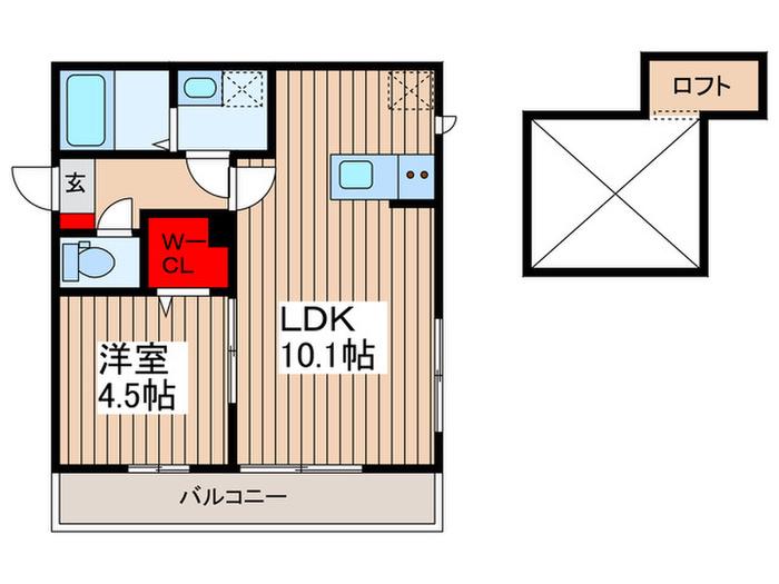 ステラフィオーレ(1LDK/2階)の間取り写真