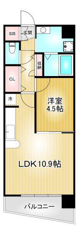 マザー花の木(1LDK/7階)の間取り写真