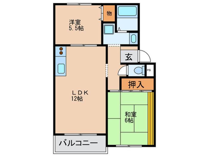 グッドライフ21(2LDK/3階)の間取り写真