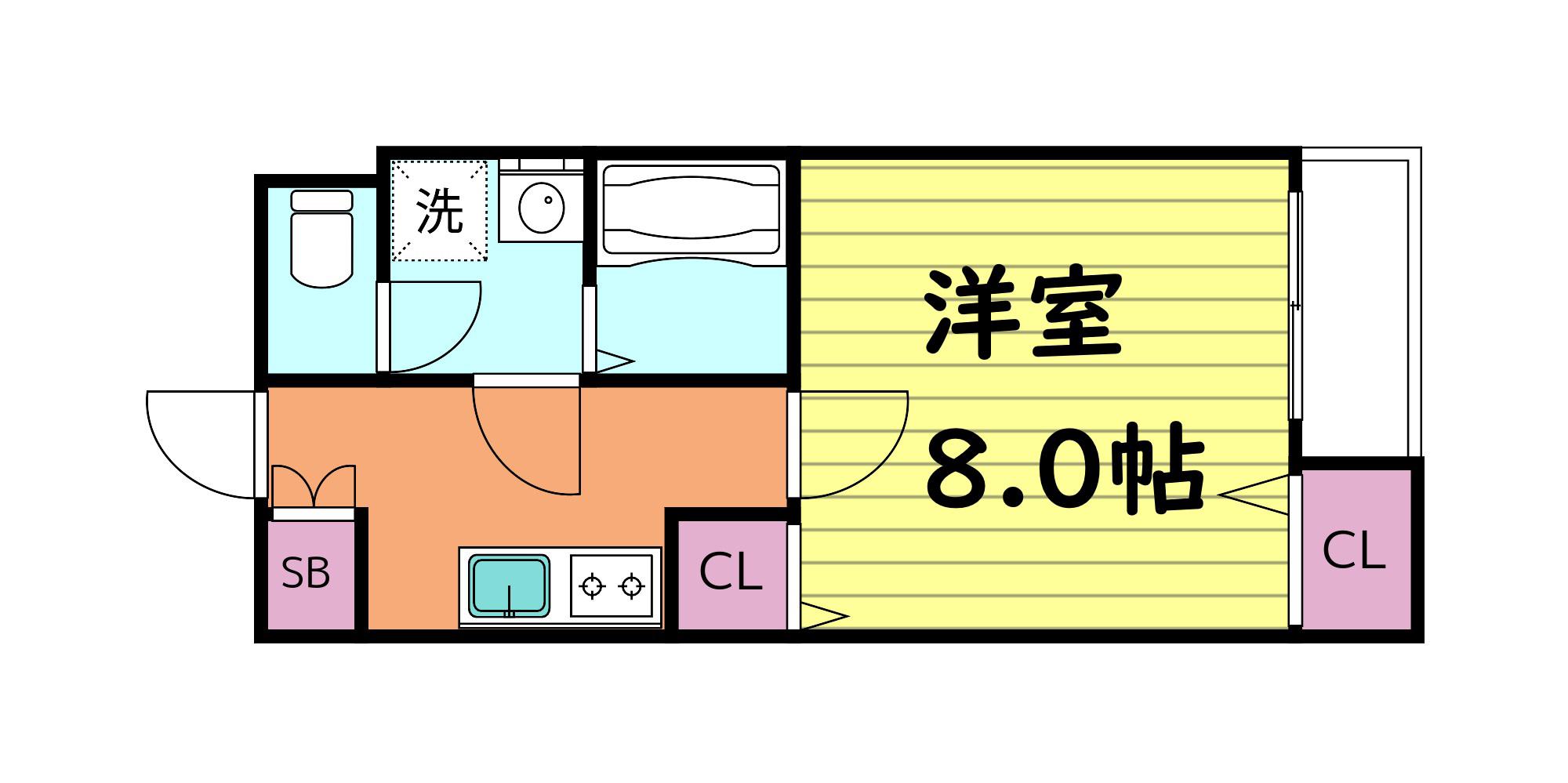 クィーンライフ東今里(1K/3階)の間取り写真