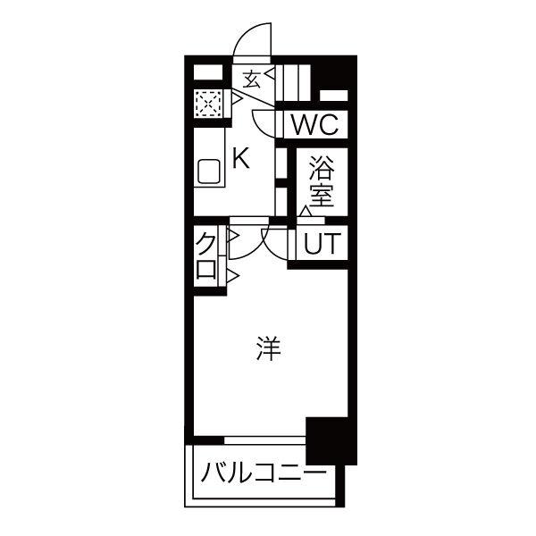 アクアプレイス大阪T2(1K/3階)の間取り写真