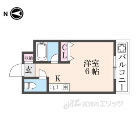 センチュリーアスカ5号棟(ワンルーム/5階)の間取り写真