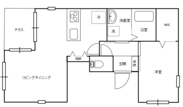 ホットス三軒茶屋(1LDK/1階)の間取り写真