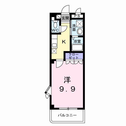 タンジェリンドリーム(1K/3階)の間取り写真