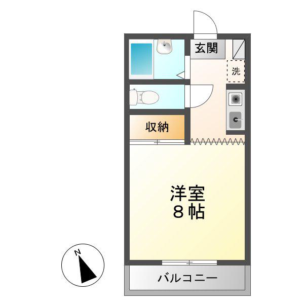 ラセールミス(1K/2階)の間取り写真