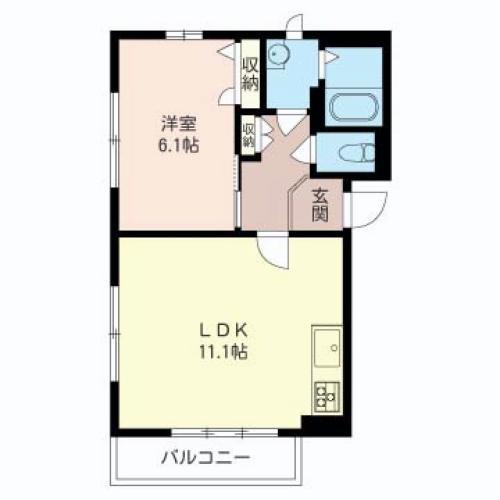 ラフィネ(1LDK/3階)の間取り写真