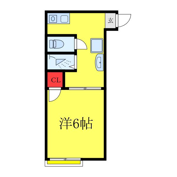 丸一荘(1K/2階)の間取り写真