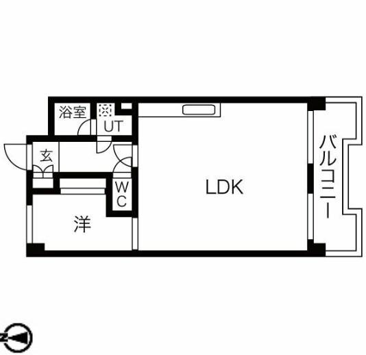 丸玉ハイツ(1LDK/4階)の間取り写真
