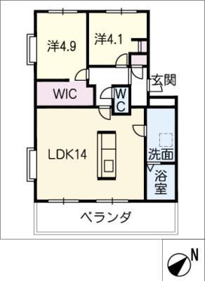 ファミールコーポラス(2LDK/2階)の間取り写真