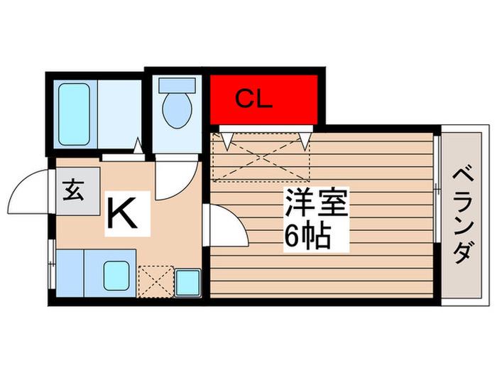 日乃出コーポ(1K/2階)の間取り写真