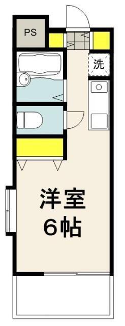 パレス清澄(ワンルーム/6階)の間取り写真