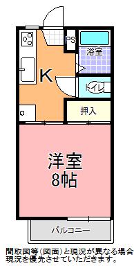 スピティ B棟(1K/2階)の間取り写真
