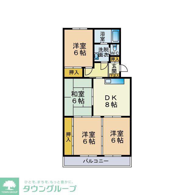 第3八郎丸ビル(4DK/2階)の間取り写真
