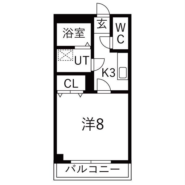 マンション ミューズ 雅(1K/3階)の間取り写真