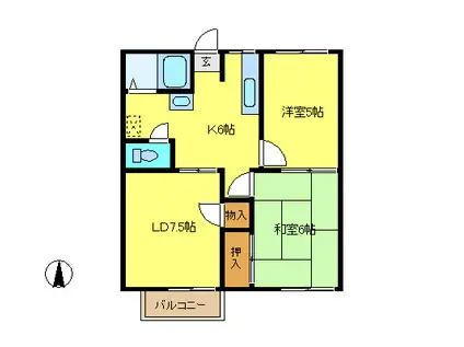 グリーンヴィラ(3DK/1階)の間取り写真