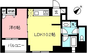 リオフレンテ(1LDK/5階)の間取り写真