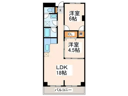 コーポ季句(2LDK/2階)の間取り写真