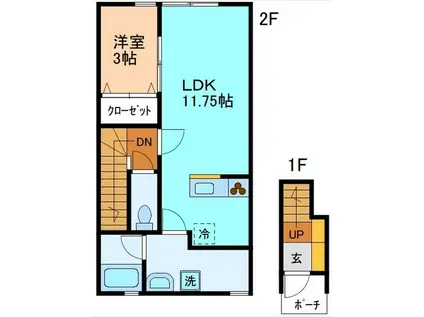 POTATO(1LDK/2階)の間取り写真