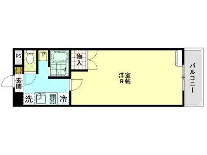 ウインデール(1K/2階)の間取り写真