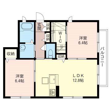 ローズブランシュ(2LDK/2階)の間取り写真