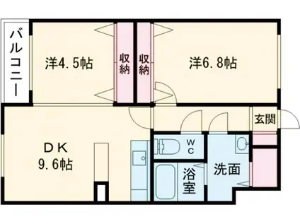 サンリッチ澄川(2LDK/1階)の間取り写真