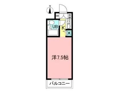 WILL OLYMPIA栄町(ワンルーム/1階)の間取り写真