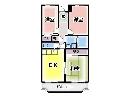 プレスト・コート 弐番館(3LDK/9階)の間取り写真