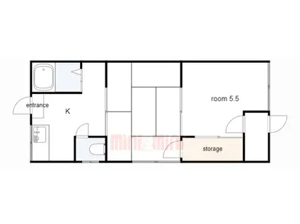 マーレ塩屋(2K/1階)の間取り写真