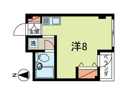 マガキコーポII(ワンルーム/3階)の間取り写真